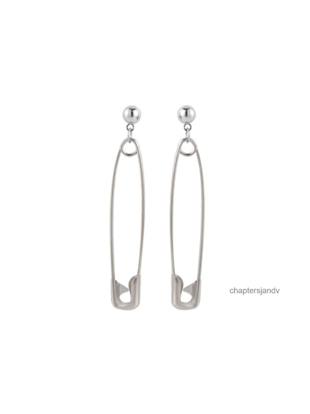 Stainless Steel Paper Clip Drop Dangle Earrings 66mm Minimalist Cosplay